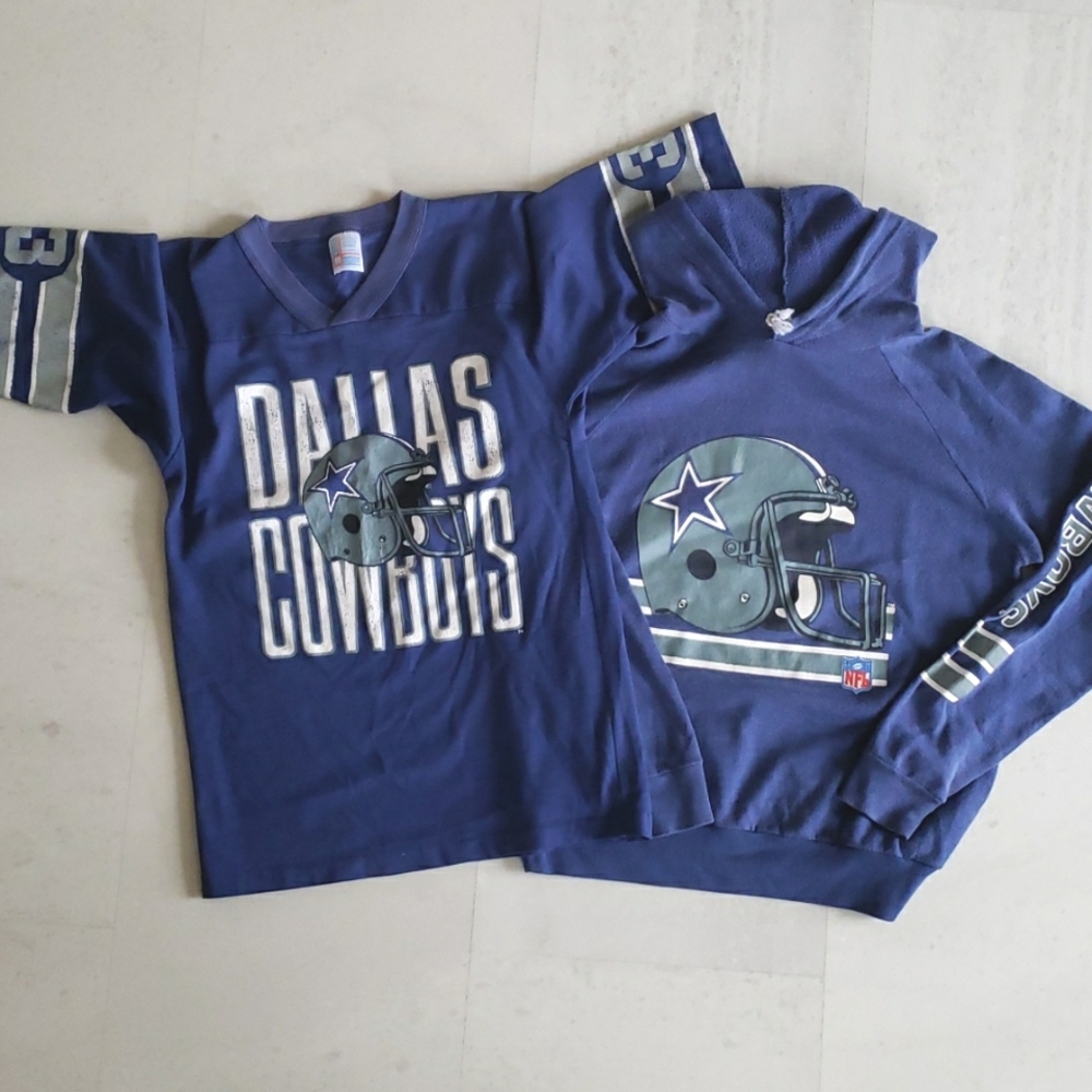 Set of two vintage 80s youth size Dallas Cowboys shirts